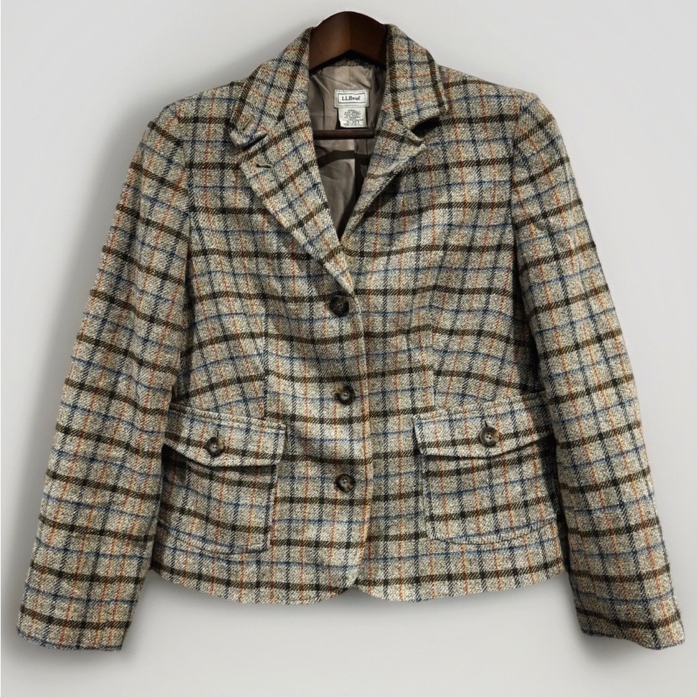 L.L. Bean Women's Multicolor Plaid Blazer MP